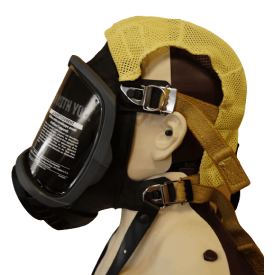 Maska gazoszczelna MSA G1 - specjalne zaczepy umożliwiające łatwą i szybką integrację maski z hełmem strażackim