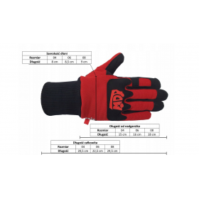 Rękawice dla MDP w kolorze czerwonym